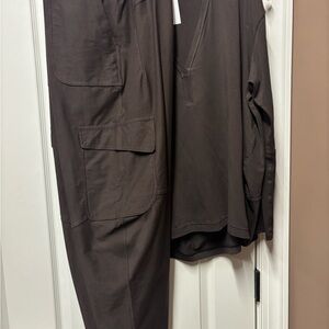 Light Utilitech Cargo Pants and V-Neck Long Sleeve Shirt in Brown from lululemon